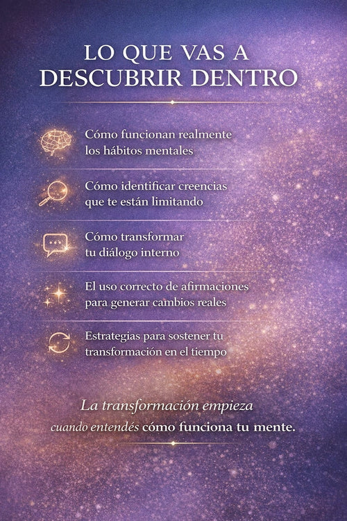 Tu Nuevo Yo Empieza en tu Mente. Reprograma tus habitos mentales y transforma tu vida desde adentro.